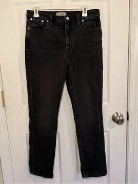 Madewell Washed Black High-Rise Straight Jeans